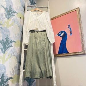 Other Stories Satin Midi Skirt